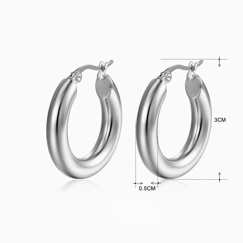 Brinco Argola Feminino Aço Inoxidável Clássico