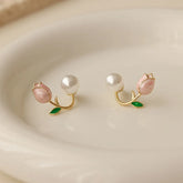 Brinco Feminino Rosa Perolada