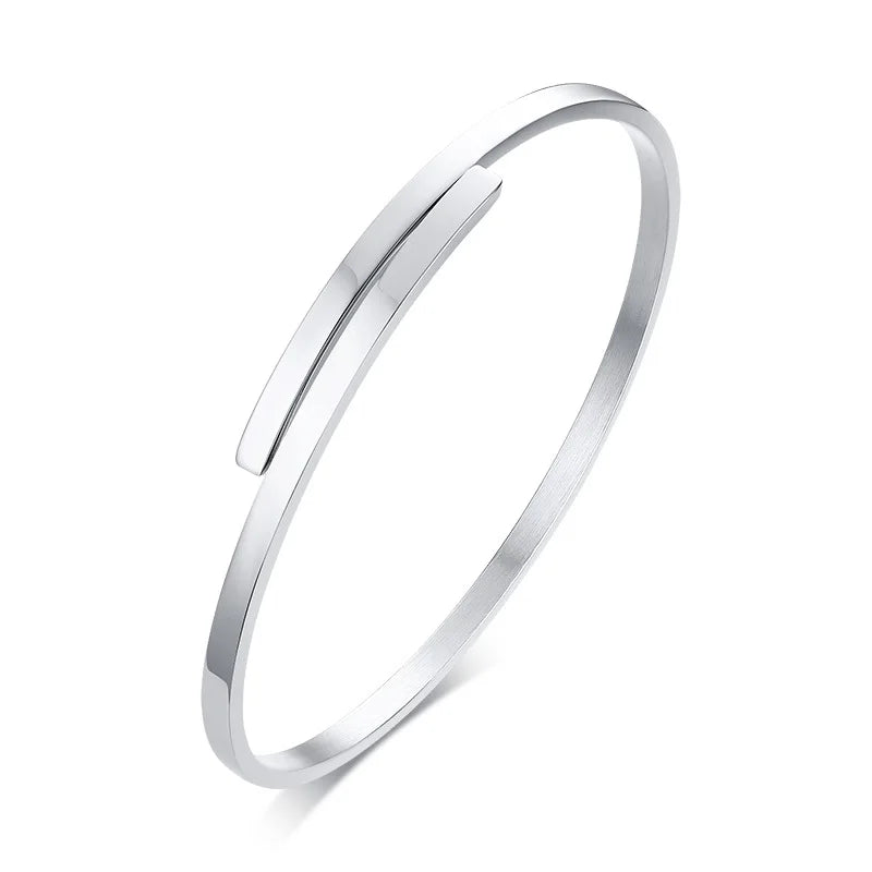 Pulseira de punho de nó estilo candido para mulheres, pulseiras elegantes de aço inoxidável cor dourada, joias de festa das irmãs bff