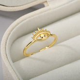 Anel Feminino Dourado Olho Grego