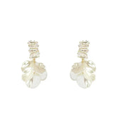 Brinco Feminino Pétalas de rosa Cravejado Com Zircônia