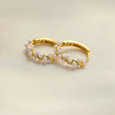 Brinco Feminino Argola Perolado Ouro 18K
