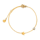 Feminino minimalismo corrente fina cruz lua crescente estrela pulseira, aço inoxidável feminino ligação ajustável empilhado em camadas