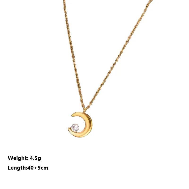 Colar Feminino Lua Estrelinha 18K