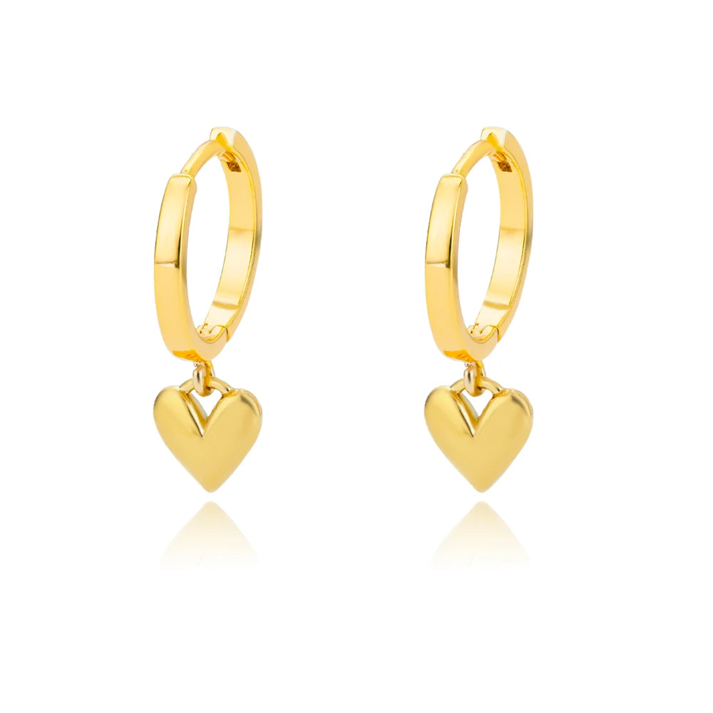 Brincos de coração de zircônia oca para mulheres, aço inoxidável, cor dourada, brinco de coração, luxo, casamento, casal, joias, presente, frete grátis