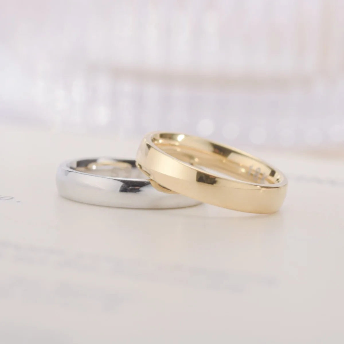 Anel banhado a ouro cor moda feminina simples casal anel de casamento joia de noivado presente