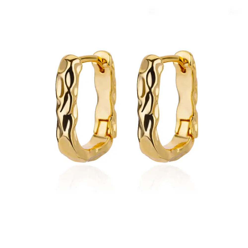 Brincos de argola quadrados de aço inoxidável para mulheres 2023 tendência luxo banhado a ouro brinco redondo estético jóias de casamento presente