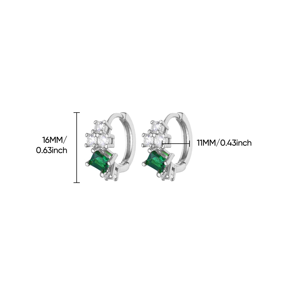 Brincos de trevo de cristal para mulheres, brincos de argola de zircônia verde, luxo feminino, designer de joias, presente de festa, frete grátis
