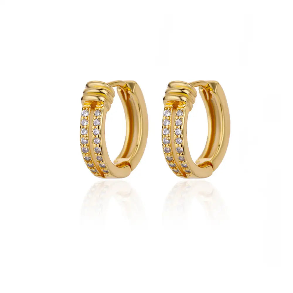 Brincos redondos quadrados pequenos requintados para mulheres 2023 tendência cor dourada brincos de aço inoxidável joias de natal presente aretes