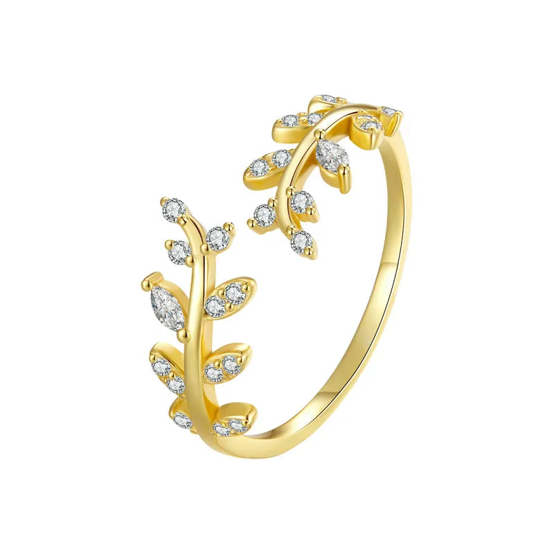 Anel Feminino Grécia Ajustável Cravejado com Zircônia