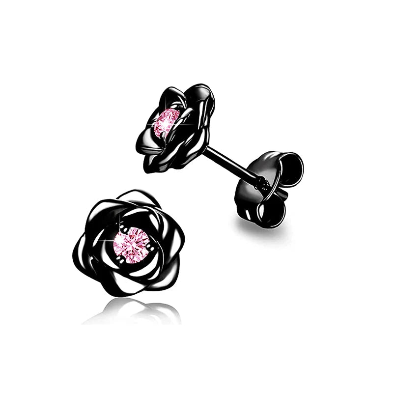 Huitan eternidade amor brincos orelha parafuso prisioneiro piercing cor prata/ouro moda coração brincos para mulheres chiques jóias de casamento
