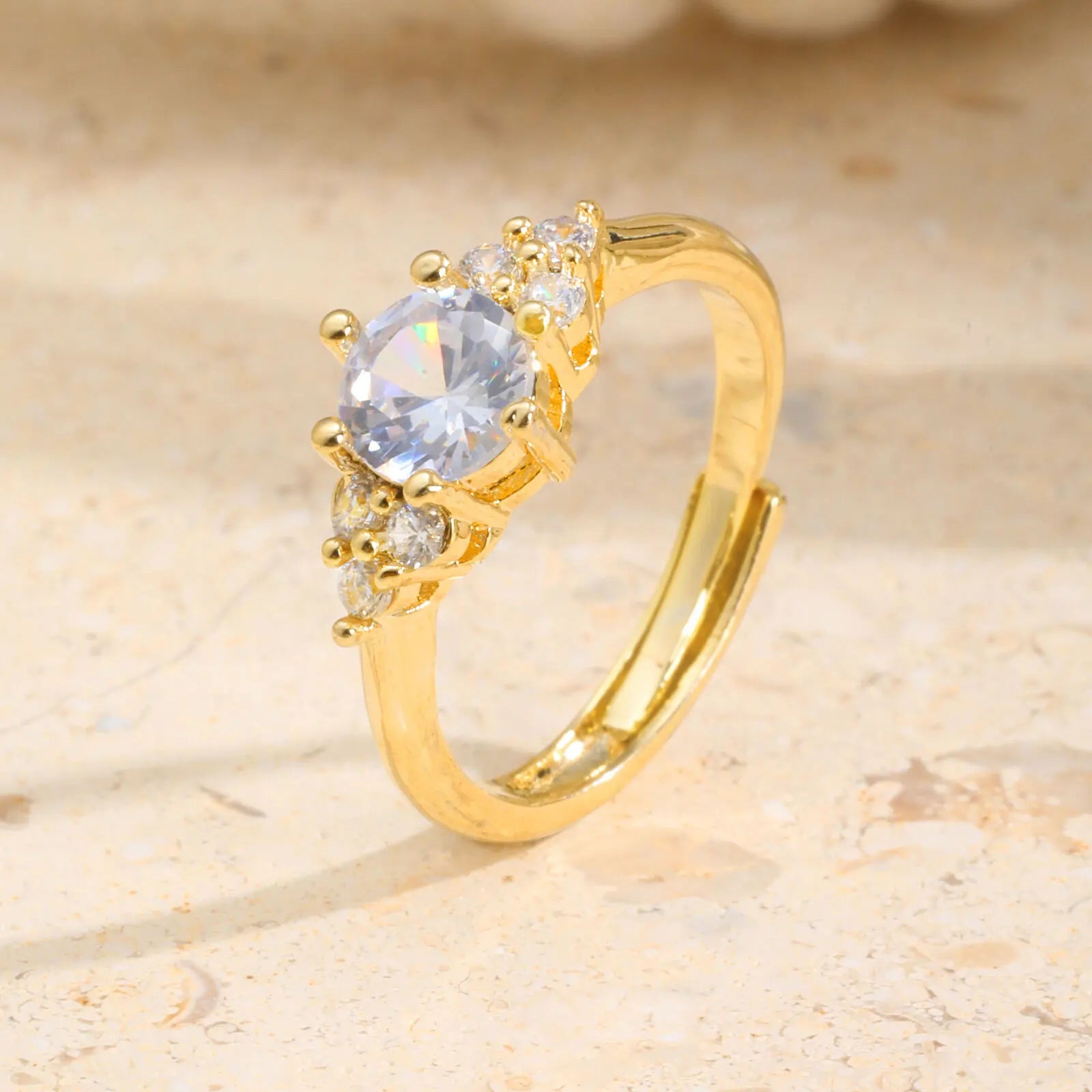 Vnox coração zircão promessa anel presente para esposa, faixa de dedo aberto ajustável, solitaire casamento banda presente de aniversário