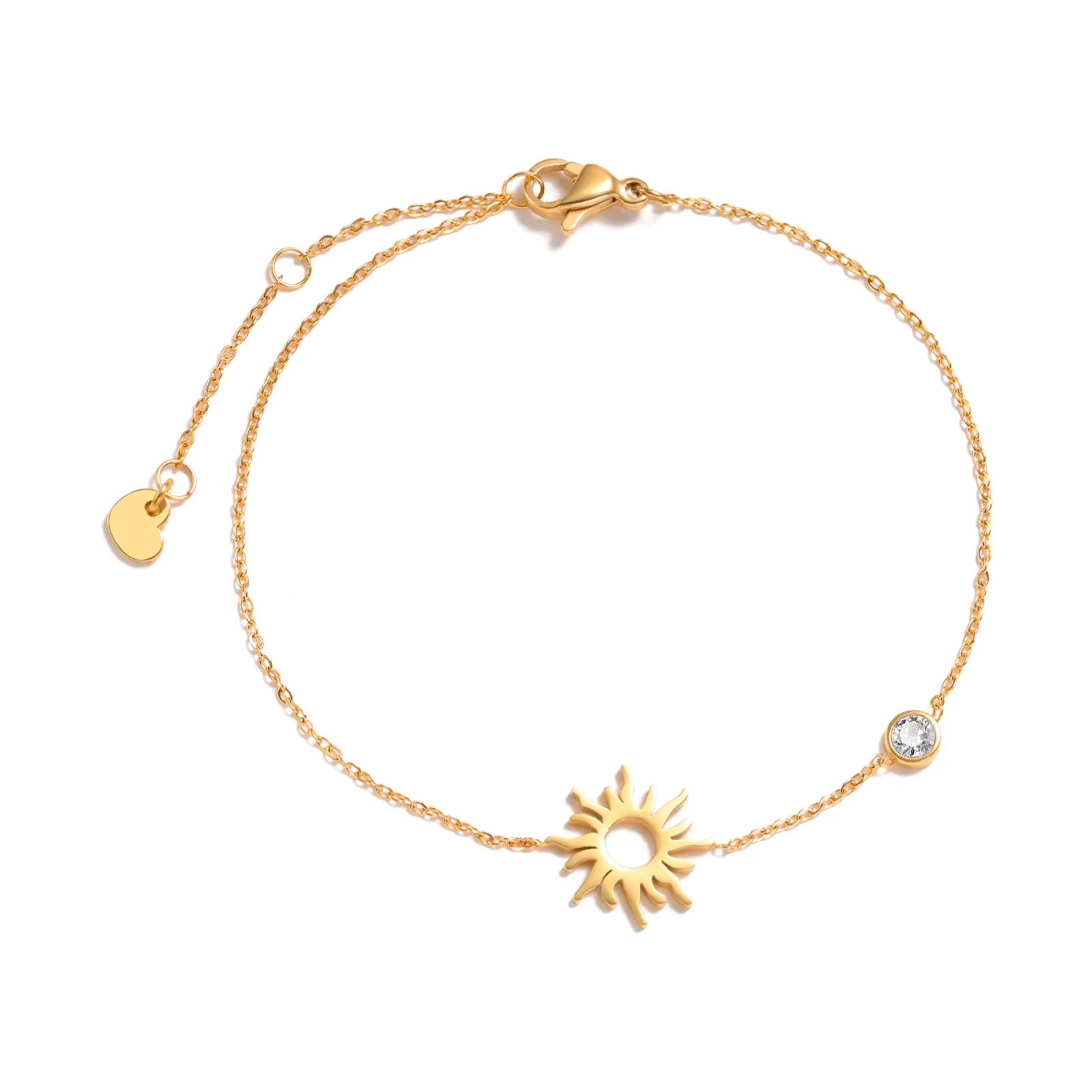 Feminino minimalismo corrente fina cruz lua crescente estrela pulseira, aço inoxidável feminino ligação ajustável empilhado em camadas