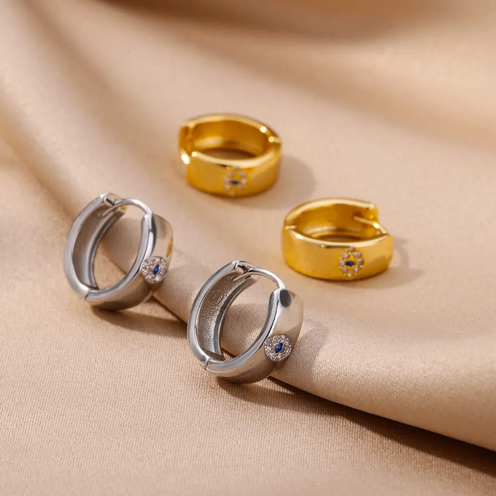 Brincos vintage banhados a ouro para mulheres, brincos de argola de aço inoxidável, joias estéticas de luxo, presente de casamento, frete grátis