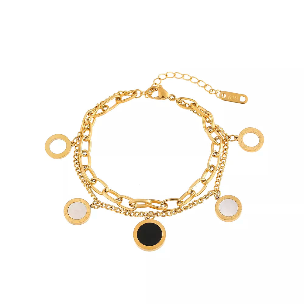 Pulseira Feminina Dourada Dupla
