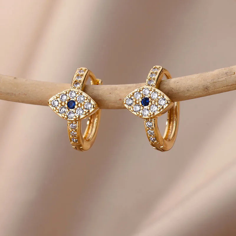 Brincos vintage banhados a ouro para mulheres, brincos de argola de aço inoxidável, joias estéticas de luxo, presente de casamento, frete grátis