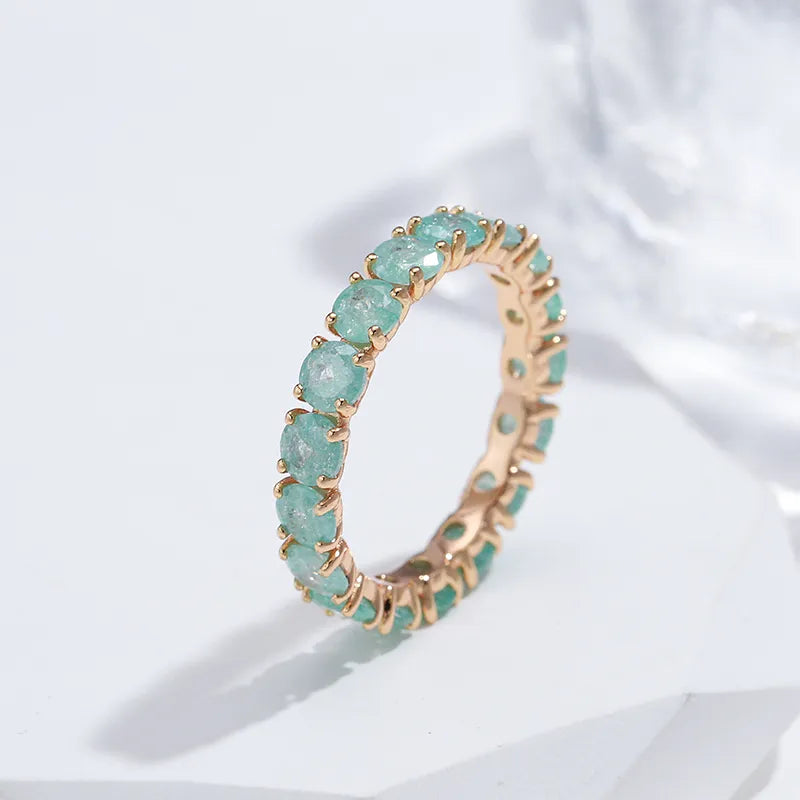 Anel Feminino Dourado Cravejado com Cristais de Zircônia