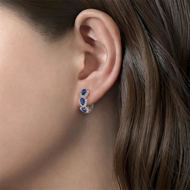 Brinco Feminino Argola Elegant Pedras de Zircônia