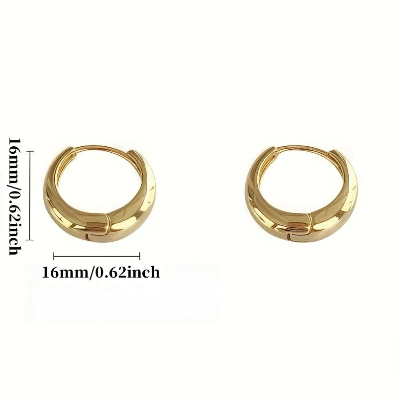Brincos de argola franceses hipoalergênicos elegantes de aço inoxidável, design retrô sexy confortável, presentes de natal para mulheres da moda, 2 peças