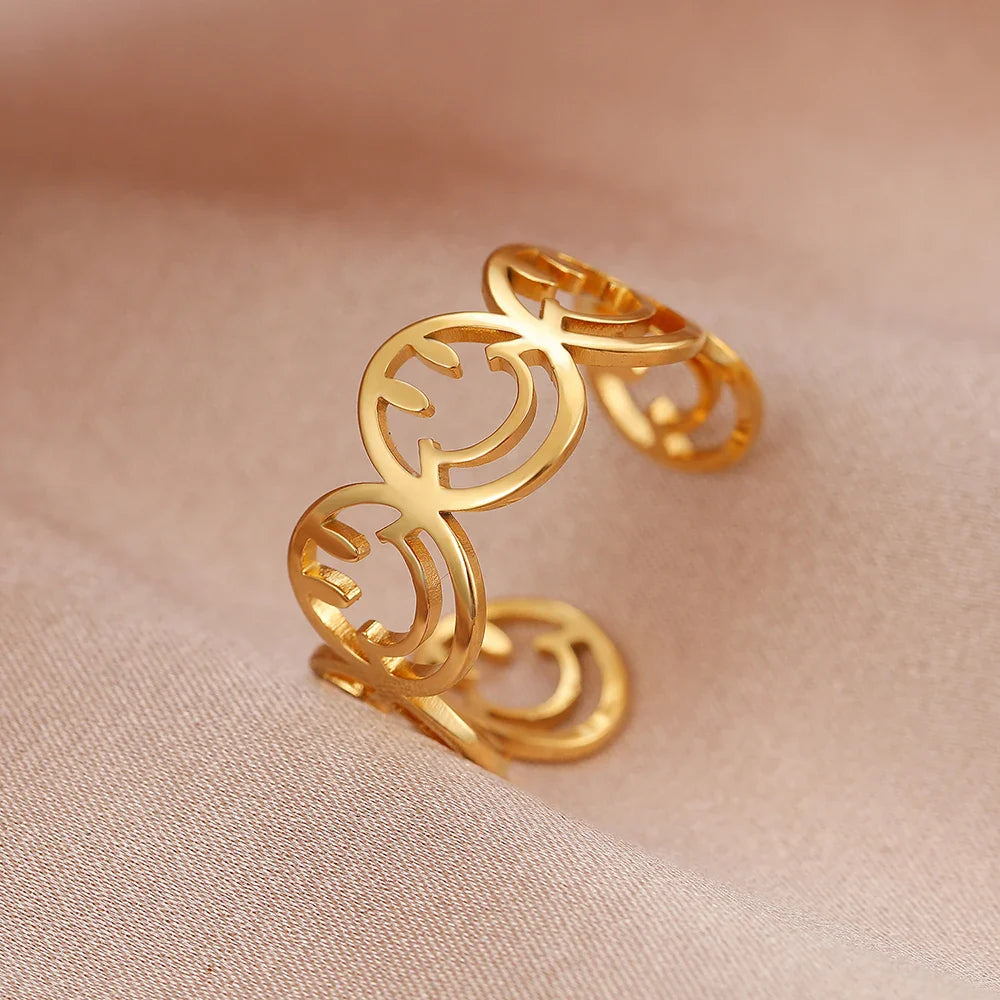 Anel Feminino Ajustável Flores Delicadas