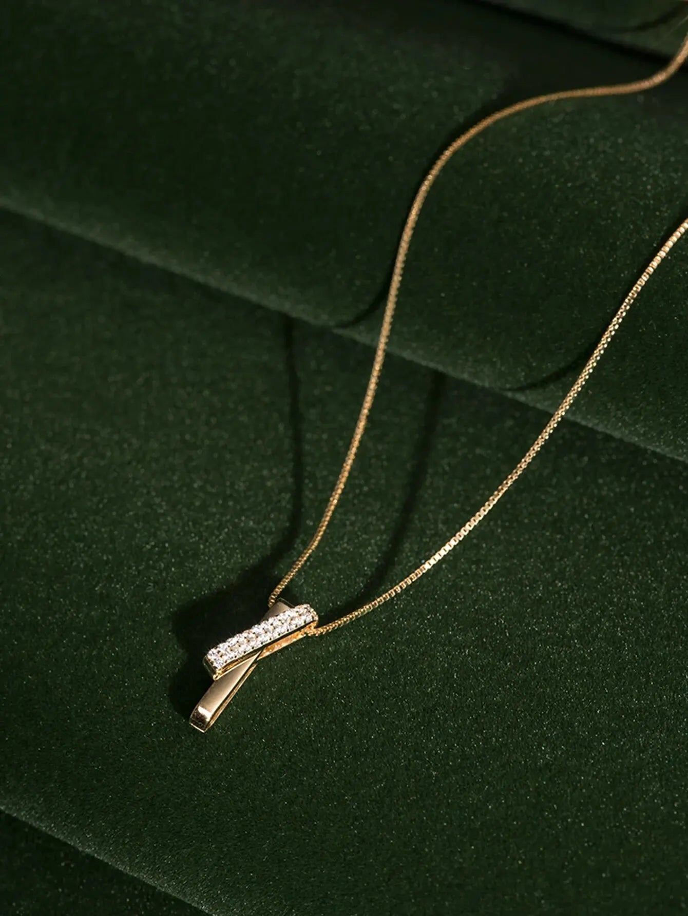 Linhas geométricas Colar Intertravamento, Cubic Zircona Cadeia, Casamento, Birthday Party, Presente Proposta, Personalidade Simples, 1Pc