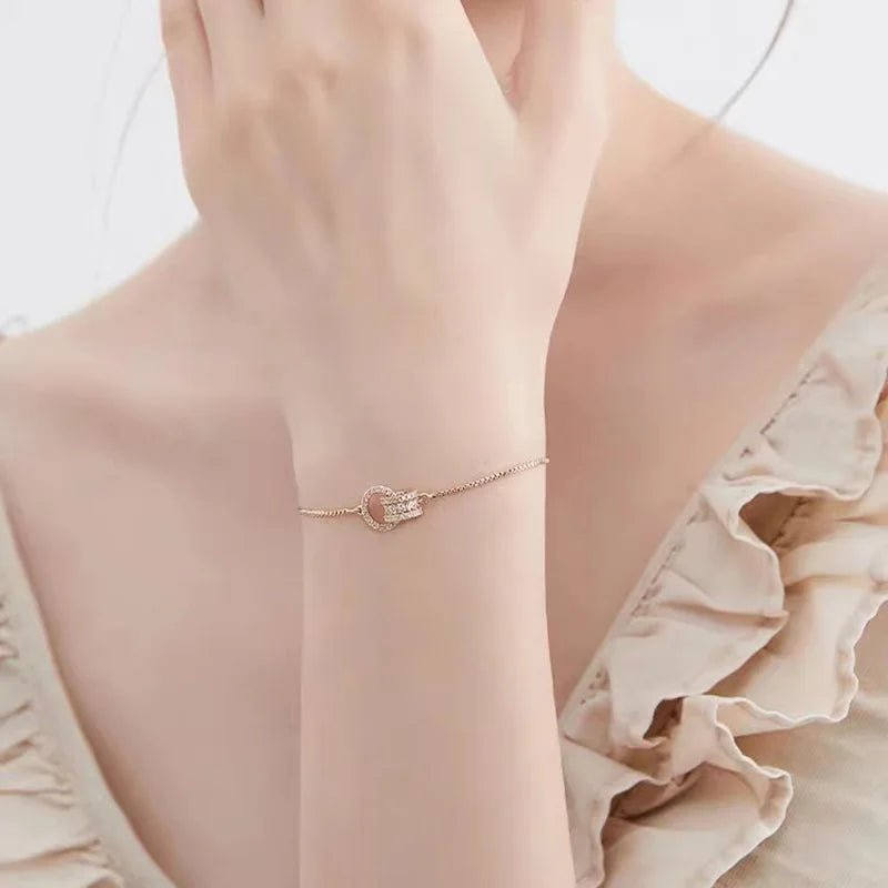Pulseira de Ouro Feminina Brilhante