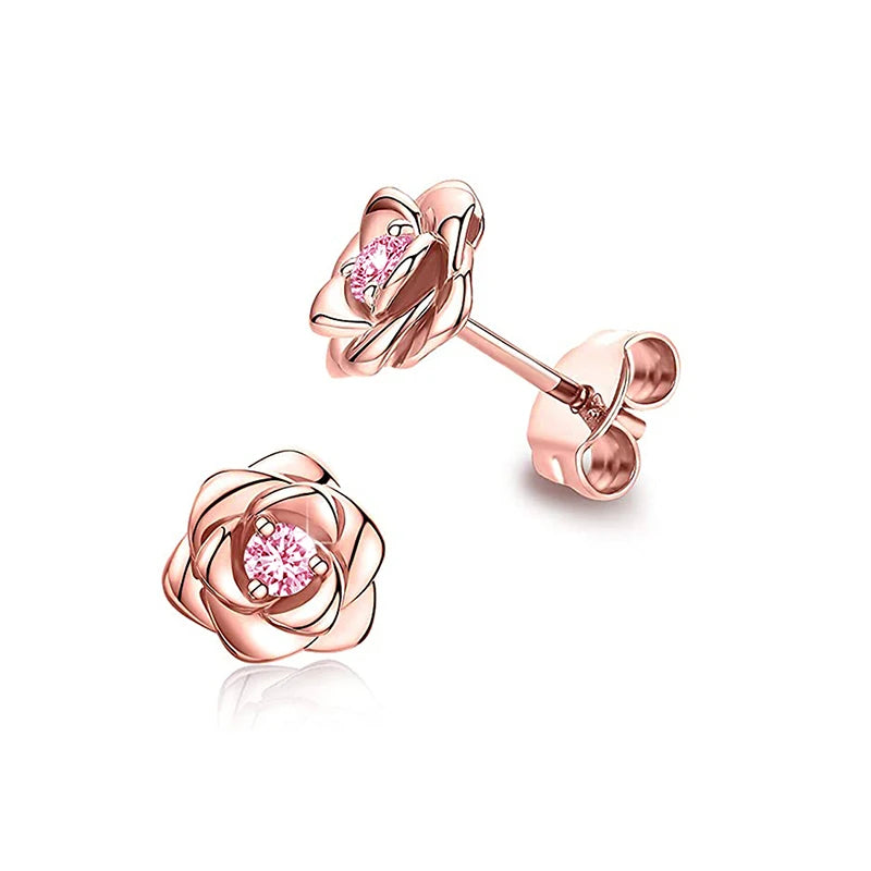 Huitan eternidade amor brincos orelha parafuso prisioneiro piercing cor prata/ouro moda coração brincos para mulheres chiques jóias de casamento