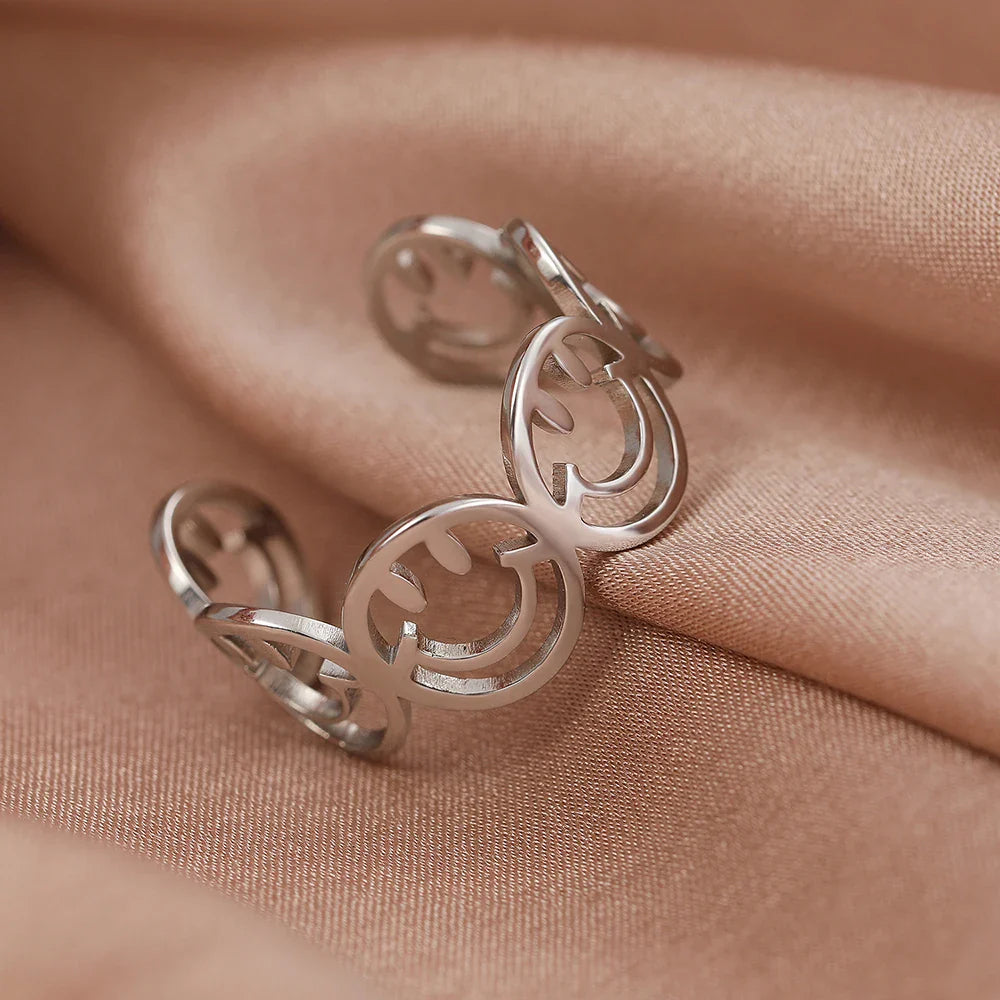 Anel Feminino Ajustável Flores Delicadas