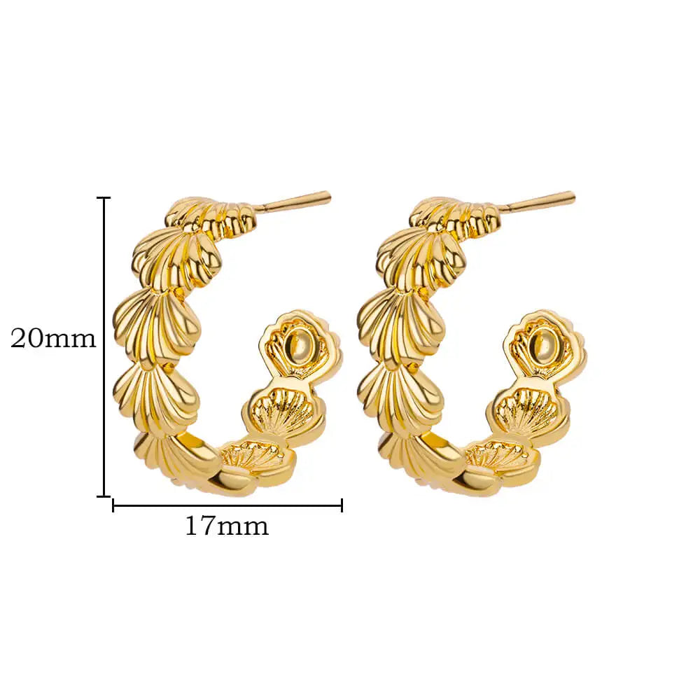 Brincos de aço inoxidável em forma de c para mulheres estilo coreano banhado a ouro piercing brinco luxo qualidade jóias presente de aniversário