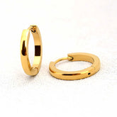 Brinco minimalista de aço inoxidável, clássico, redondo, cor dourada, para mulheres, homens, pequeno huggie hoop, punk rock, festa, joias, presentes, 20g, 2 peças