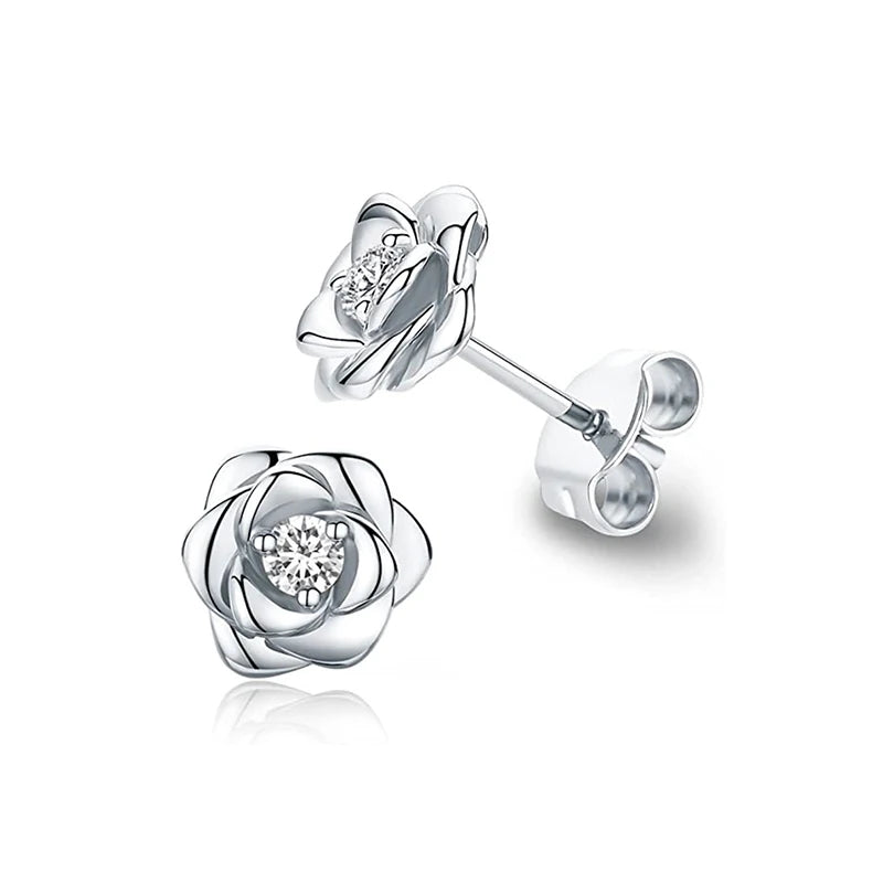 Huitan eternidade amor brincos orelha parafuso prisioneiro piercing cor prata/ouro moda coração brincos para mulheres chiques jóias de casamento