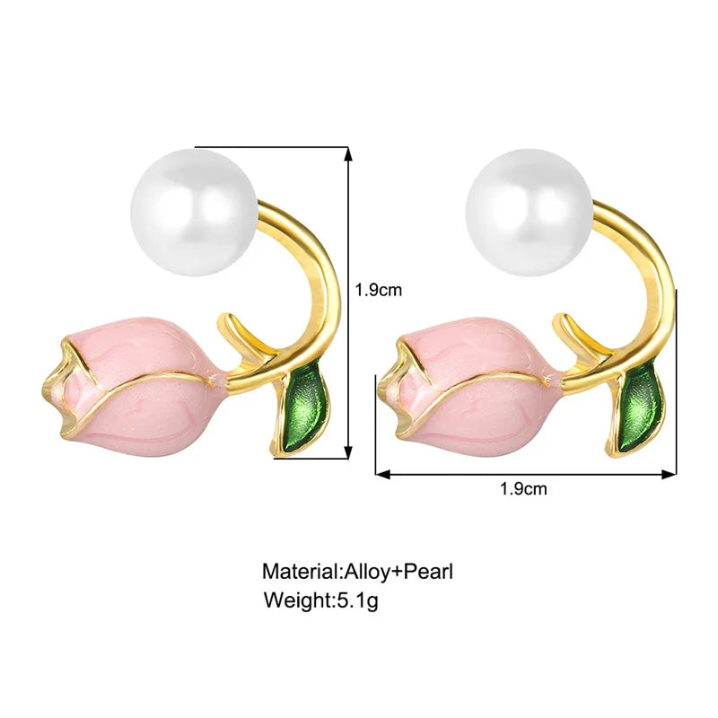 Brinco Feminino Rosa Perolada