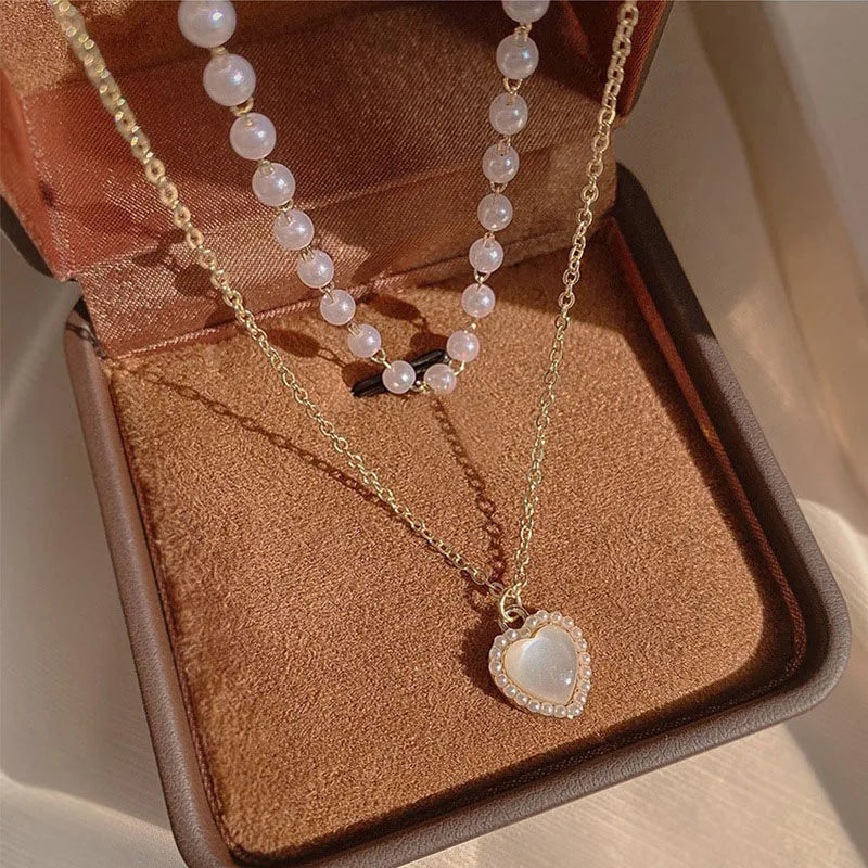Colar Duplo Pérolas Charmosas 18K
