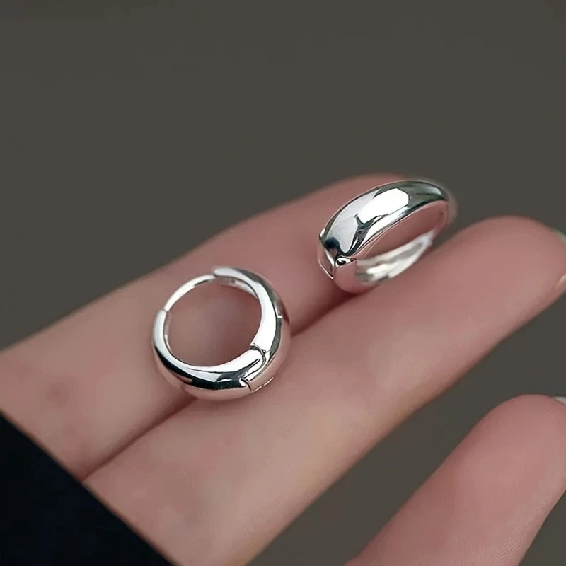 Brincos de argola franceses hipoalergênicos elegantes de aço inoxidável, design retrô sexy confortável, presentes de natal para mulheres da moda, 2 peças