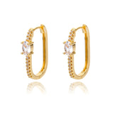 Brinco redondo minimalista de zircônia para mulheres, brinco irregular de aço inoxidável, moda festa de casamento, joias para presente, bijuterias femininas 2022