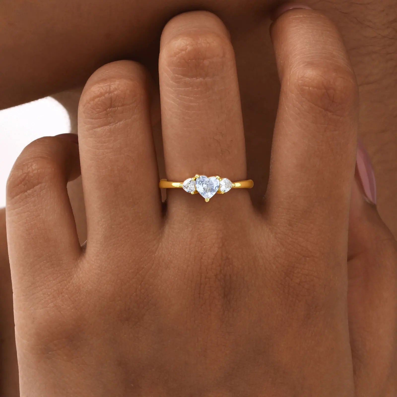 Vnox coração zircão promessa anel presente para esposa, faixa de dedo aberto ajustável, solitaire casamento banda presente de aniversário