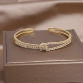Pulseira de Ouro Feminina Entrelaçada