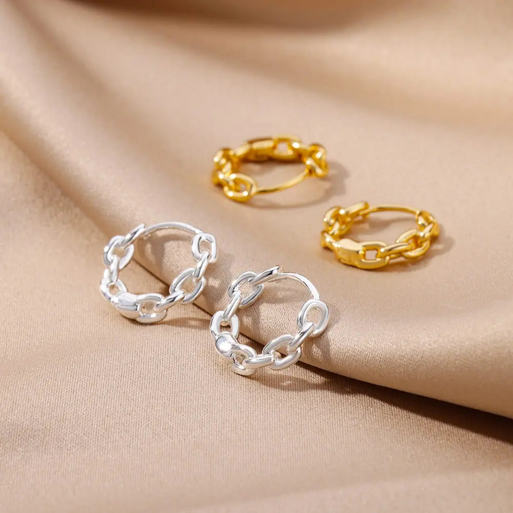 Brincos de argola quadrados de aço inoxidável para mulheres 2023 tendência luxo banhado a ouro brinco redondo estético jóias de casamento presente