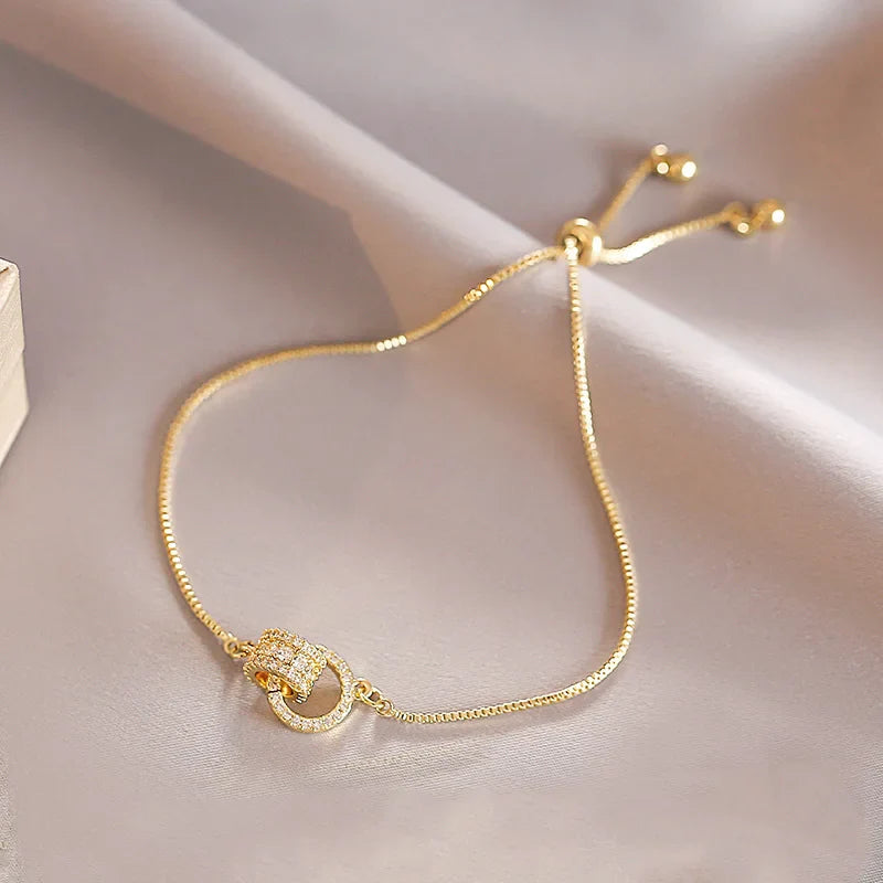 Pulseira de Ouro Feminina Brilhante