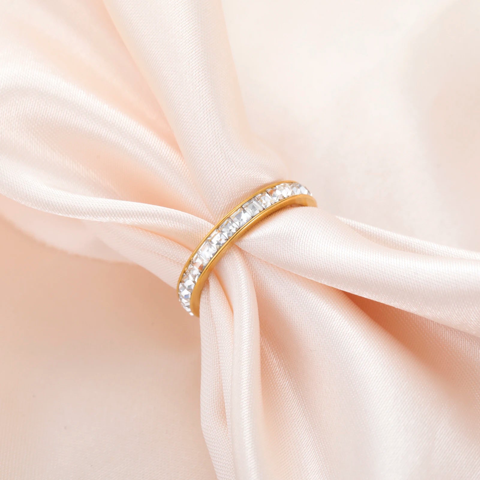 Cooltime luxo aço inoxidável declaração zircão cúbico anéis para homens mulheres romântico noivado festa de casamento jóias