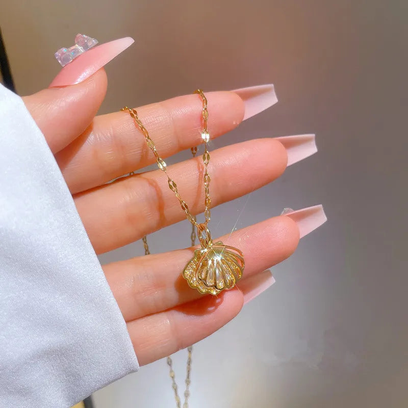 Colar Concha com Pérola 18K