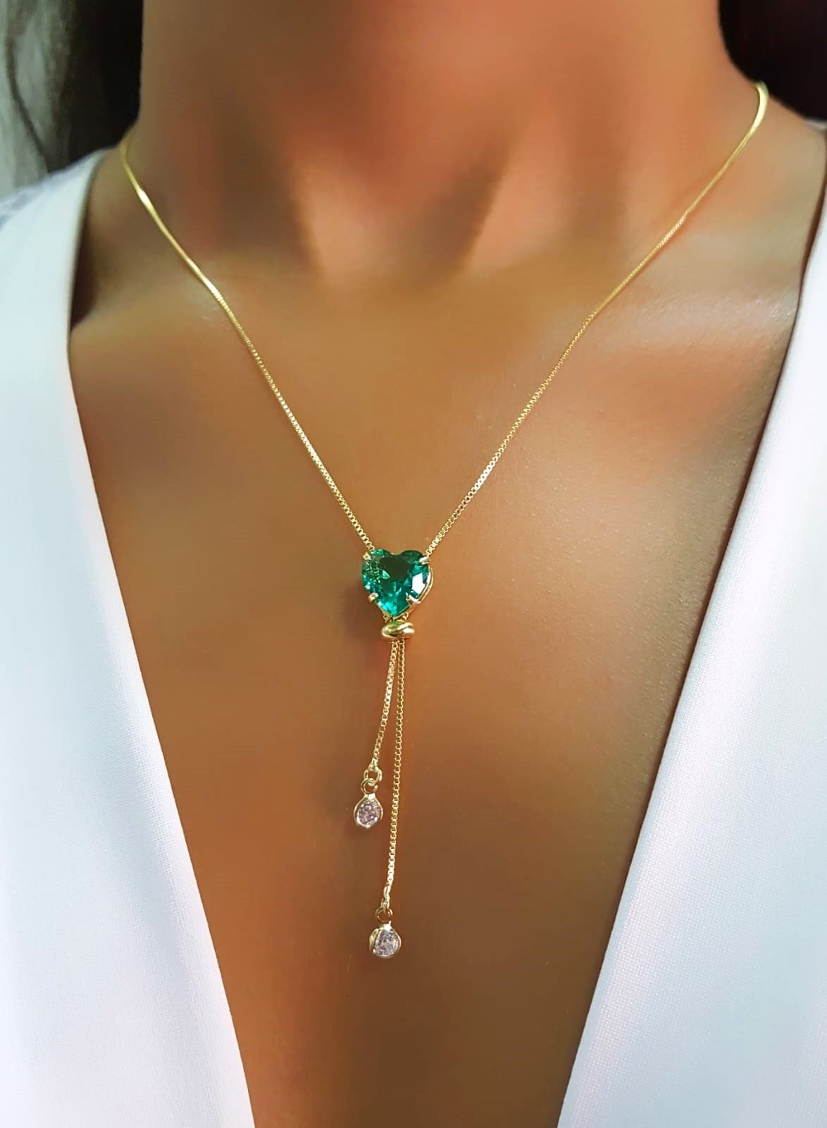 Colar Gravatinha Coração Julie