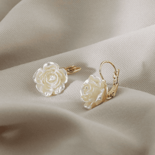 Brinco de Perola Rosa Perolada Ouro 18k