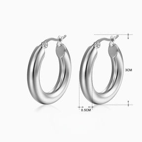 Brinco Argola Feminino Aço Inoxidável Clássico