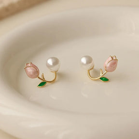 Brinco Feminino Rosa Perolada