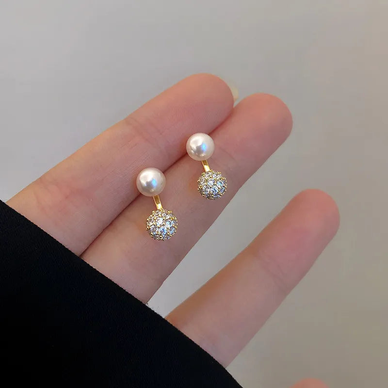 Brinco de Pérola Dupla Ouro 18K