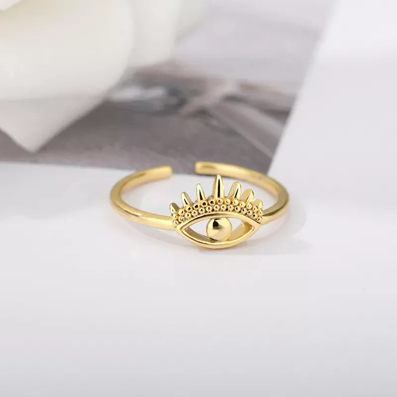 Anel Feminino Dourado Olho Grego