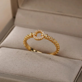 Anel Feminino Ajustável Circular Cravejado com Zircônia