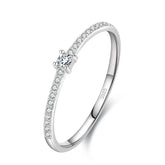 Anel Feminino de Ouro 18k  Quadrada - Elegância em Prata Esterlina