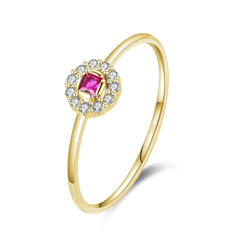 Modian autêntico 925 prata esterlina delicado cristal vermelho pequenos anéis de dedo para mulheres banda de casamento moda jóias de declaração